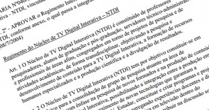 Regimento do Núcleo de TV Digital Interativa – NTDI 